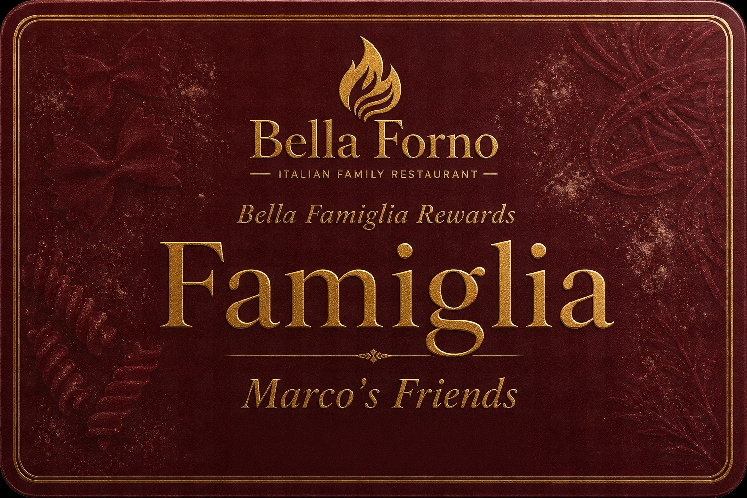 Bella Famiglia Rewards card